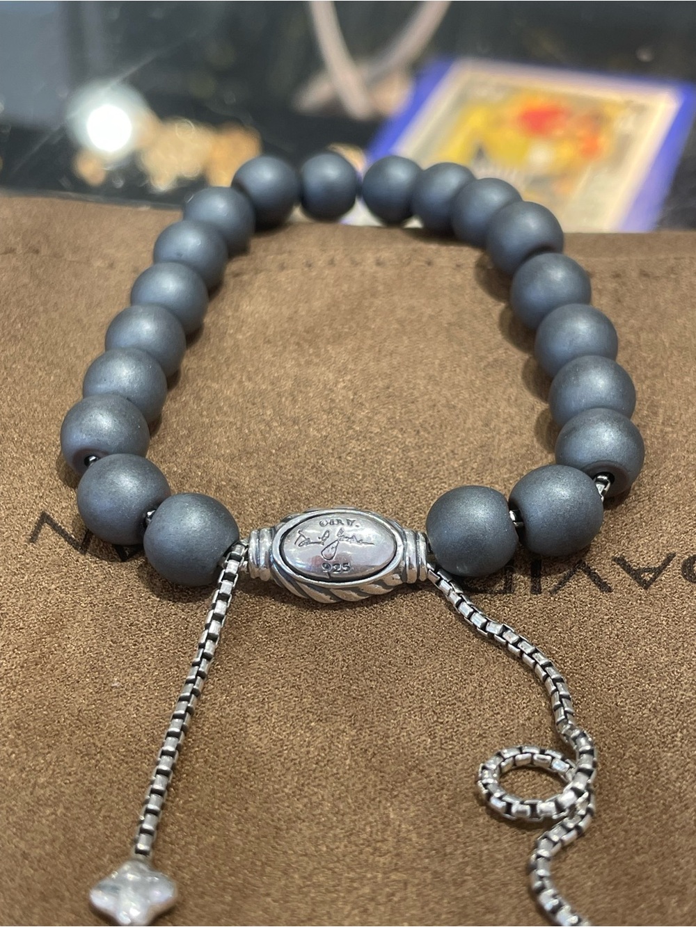 David Yurman Matte Gray Hematite Spiritual Beads Bracelet